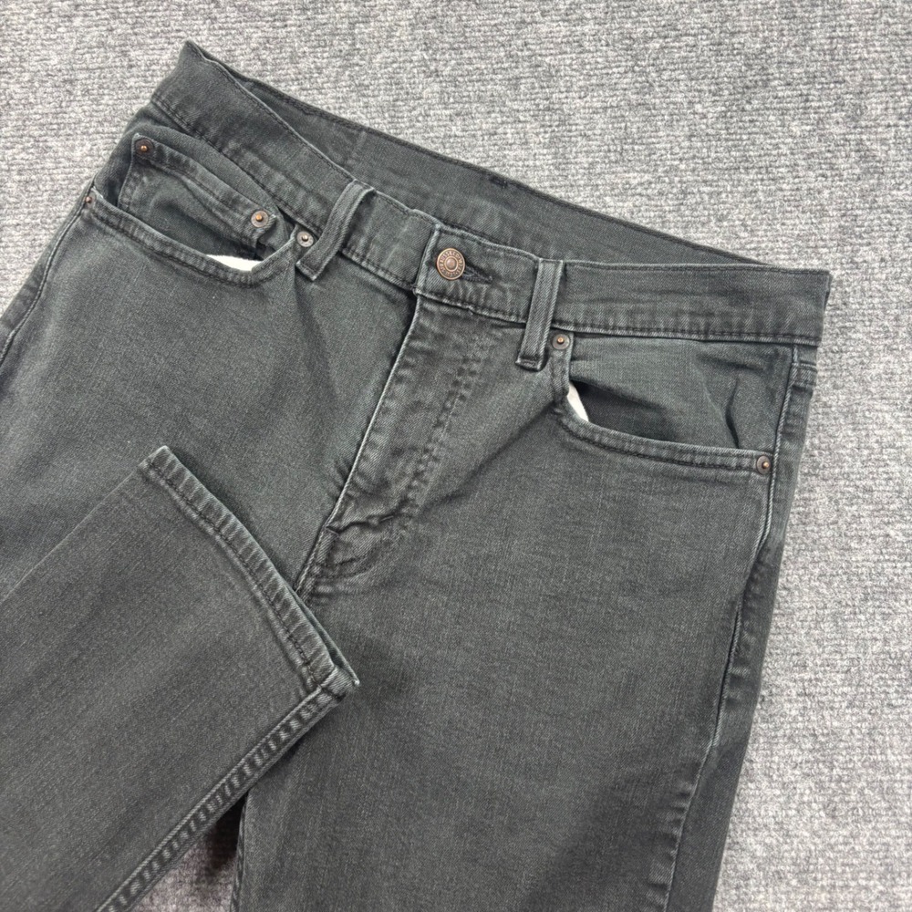 Levi's 511 Slim Fit Jeans W34 L29 Black Faded Denim Pants Women